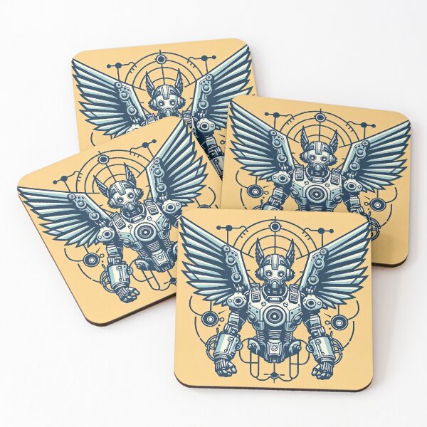 Item preview, Robot with Mechanical Wing Pop Art Style designed and sold by artofuniverse.
