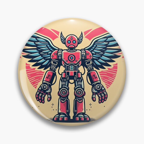 Item preview, Robot with Mechanical Wing Pop Art Style designed and sold by artofuniverse.