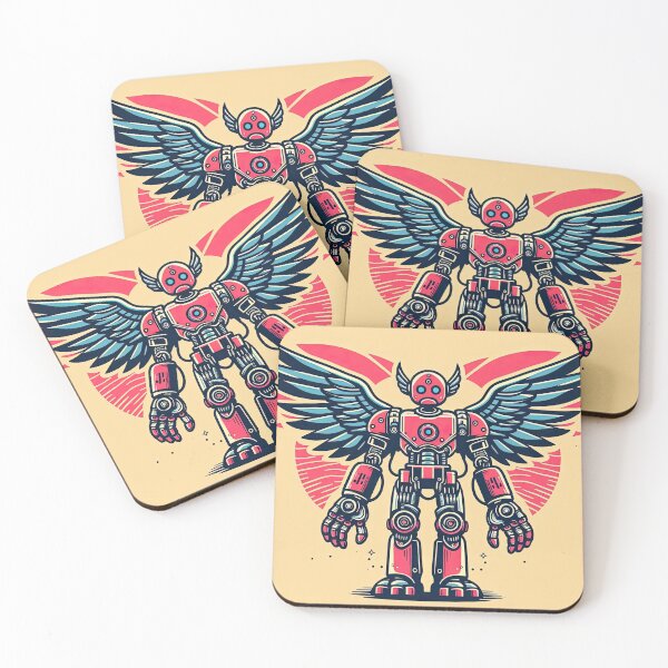 Item preview, Robot with Mechanical Wing Pop Art Style designed and sold by artofuniverse.