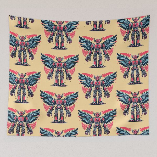 Item preview, Robot with Mechanical Wing Pop Art Style designed and sold by artofuniverse.