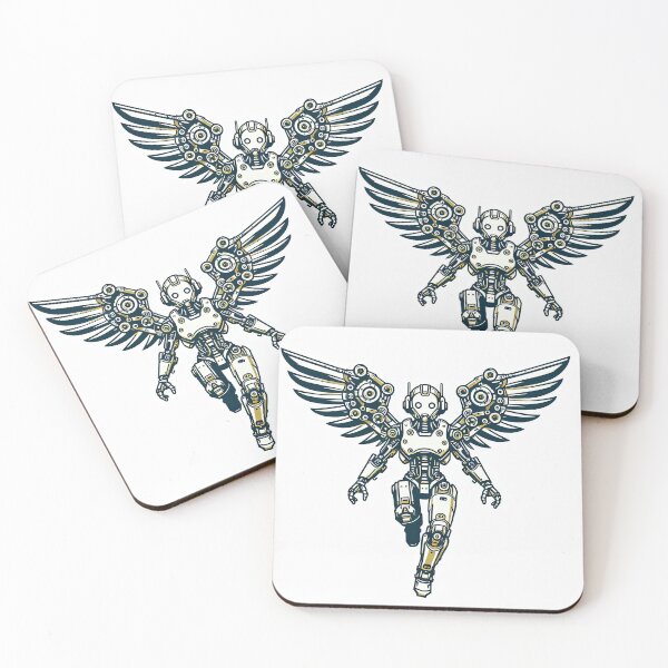 Item preview, Robot with Mechanical Wing Pop Art Style designed and sold by artofuniverse.