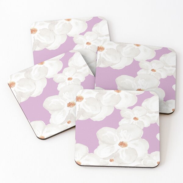 Item preview, Watercolour white flower pink pattern designed and sold by Marty Party .