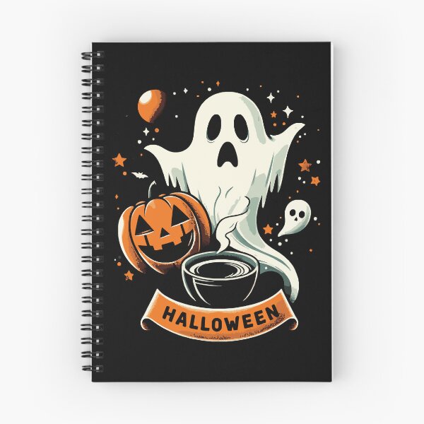 Item preview, Spooky Ghost with Witch Hat Enjoying Coffee - Halloween Design designed and sold by Tw1nsAIArt.