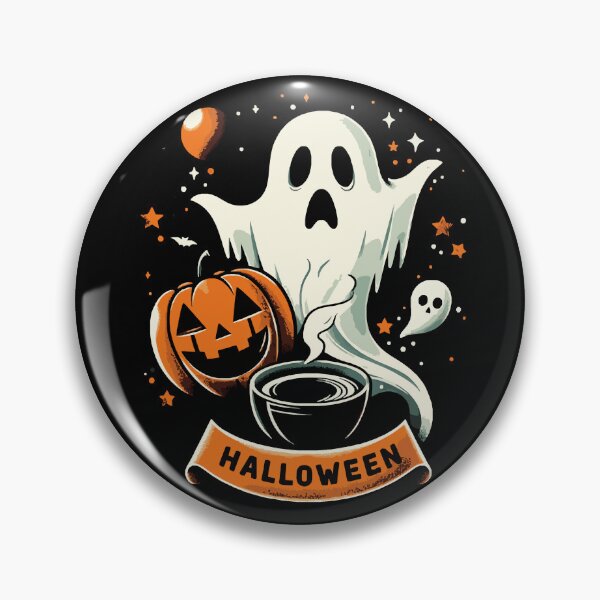 Item preview, Spooky Ghost with Witch Hat Enjoying Coffee - Halloween Design designed and sold by Tw1nsAIArt.