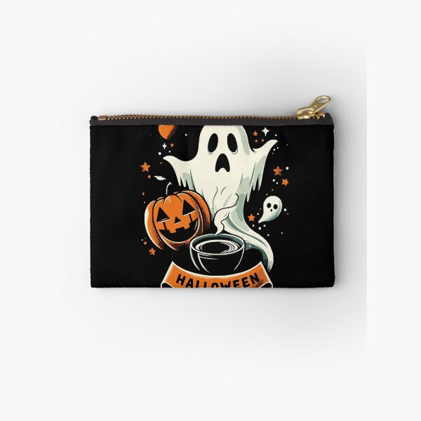Item preview, Spooky Ghost with Witch Hat Enjoying Coffee - Halloween Design designed and sold by Tw1nsAIArt.