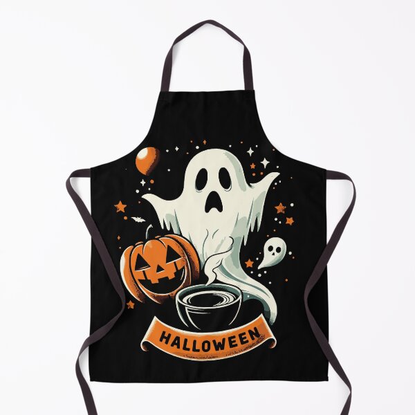Item preview, Spooky Ghost with Witch Hat Enjoying Coffee - Halloween Design designed and sold by Tw1nsAIArt.