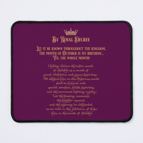 Item preview, October Birthday Month Royal Decree designed and sold by Debbie Schulte.