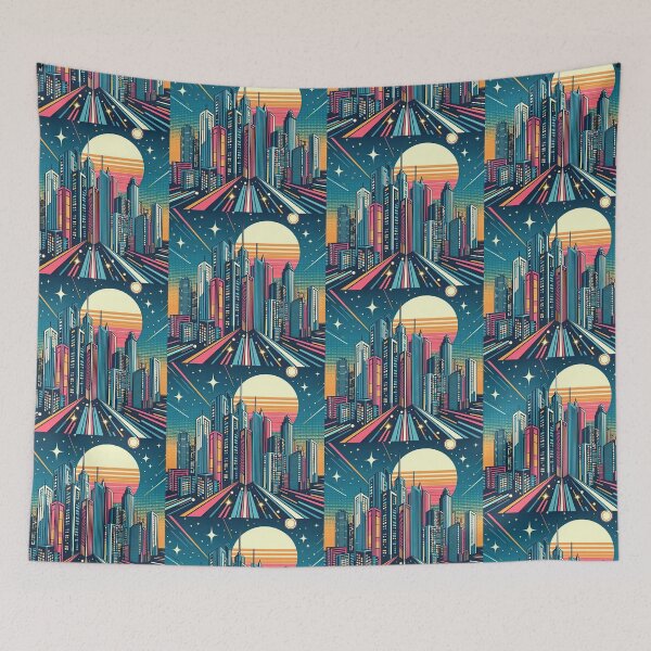 Item preview, Futuristic City Pop Art Style designed and sold by artofuniverse.