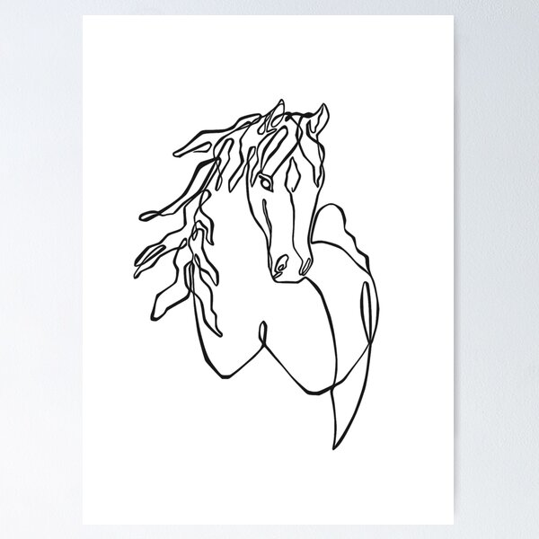 Item preview, Horse pony single line art picture in BLACK. Star the Stallion designed and sold by Margotandme.