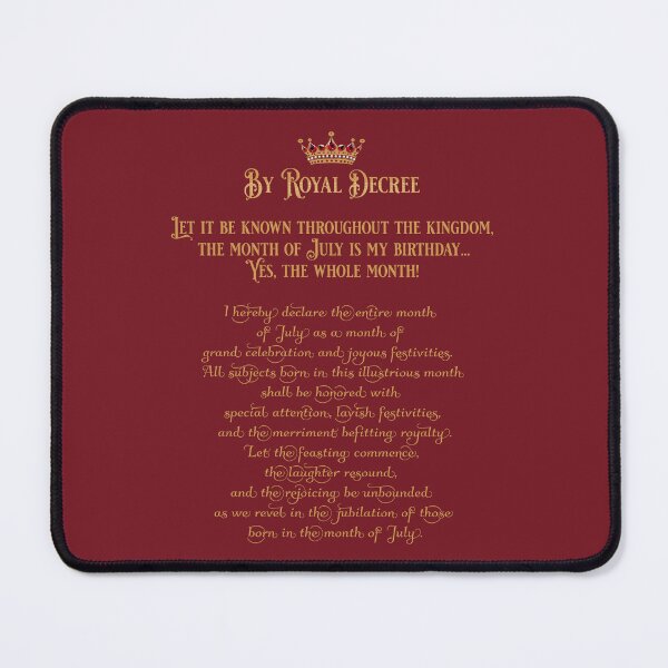 Item preview, July Birthday Month Royal Decree designed and sold by Debbie Schulte.