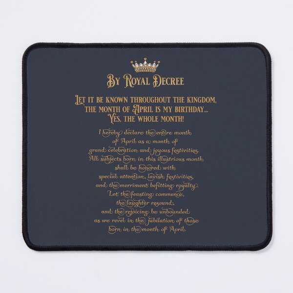 Item preview, April Birthday Month Royal Decree designed and sold by Debbie Schulte.