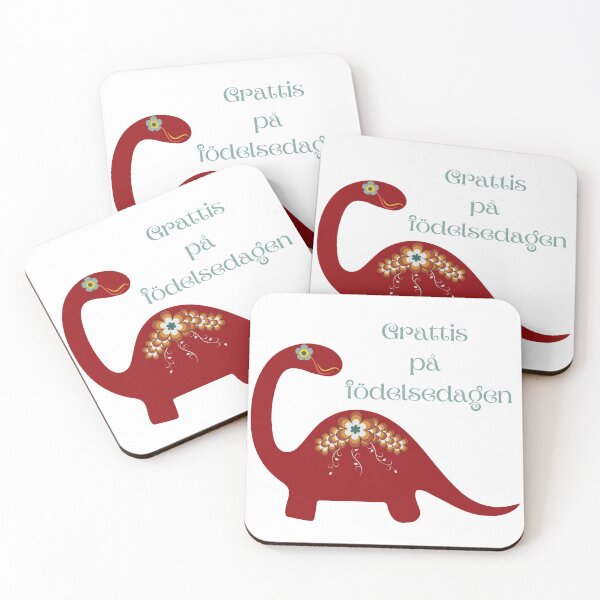 Item preview, Grattis på födelsedagen - Dinosaurien - red designed and sold by subvertigogo.