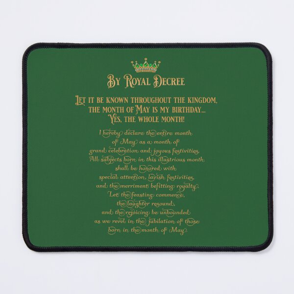 Item preview, May Birthday Month Royal Decree designed and sold by Debbie Schulte.