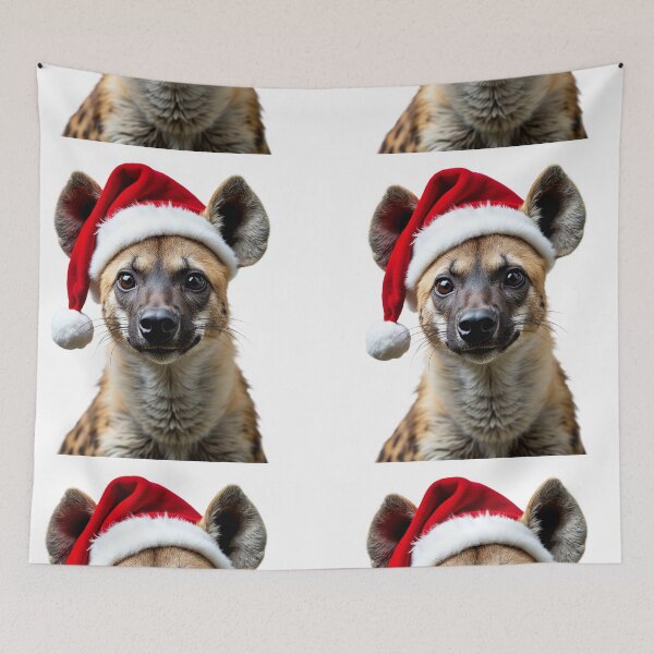 Item preview, Funny Hyena Wearing Christmas Hat designed and sold by LazyOwlStore.