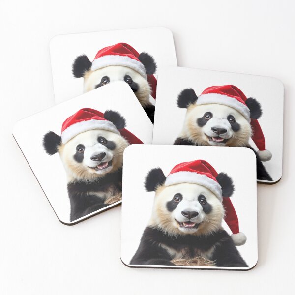 Item preview, Funny Panda Wearing Christmas Hat designed and sold by LazyOwlStore.