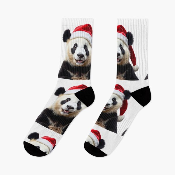 Item preview, Funny Panda Wearing Christmas Hat designed and sold by LazyOwlStore.