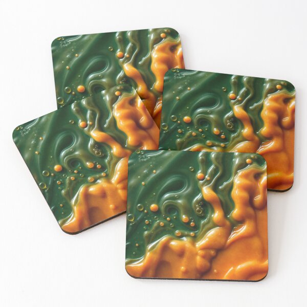 Item preview, Vibrant liquid green-yellow pattern background  designed and sold by Creative88Art.