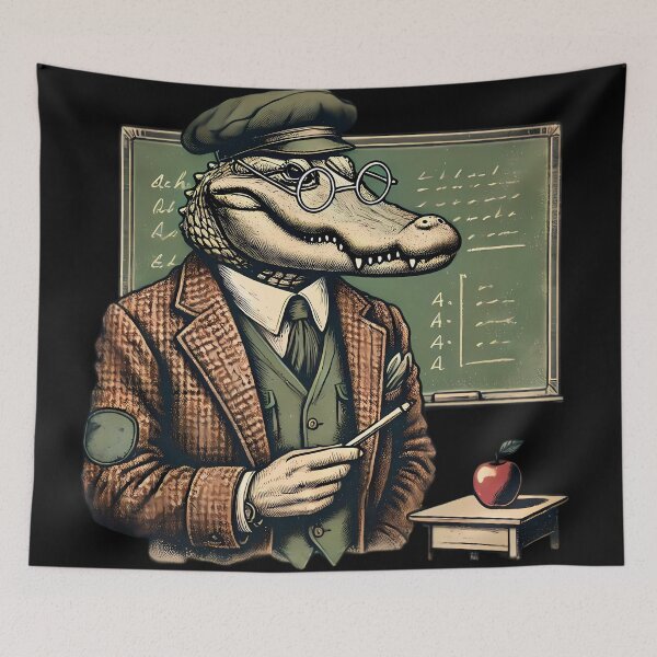 Item preview, The Scholarly Crocodile. designed and sold by Linework Studio.