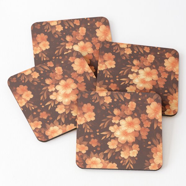 Aperçu de l'œuvre Fleurs aux teintes orange | Sans couture créée et vendue par Unrooted.