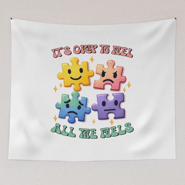 Item preview, It's Okay To Feel All The Feels, Counselor Teacher ADHD Anxious Mental Health, Speech Therapy, BCBA, ABA Therapist, AAC designed and sold by behindthefacts.