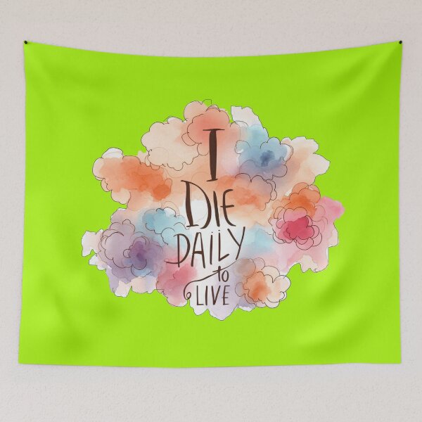 Item preview, I Die Daily to Live - 3D Minimalist Retro Design,   designed and sold by PaintMeWorld.