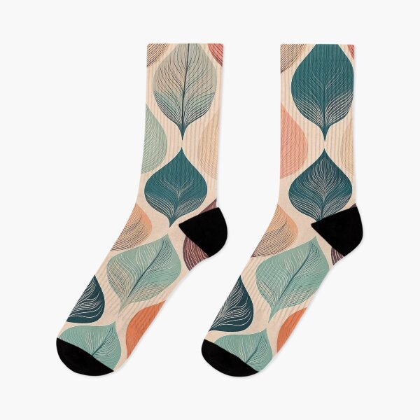 Item preview, a sleek, contemporary pattern Design with simple, geometric leaf shapes in muted colors and ample negative space. designed and sold by HEMRO.
