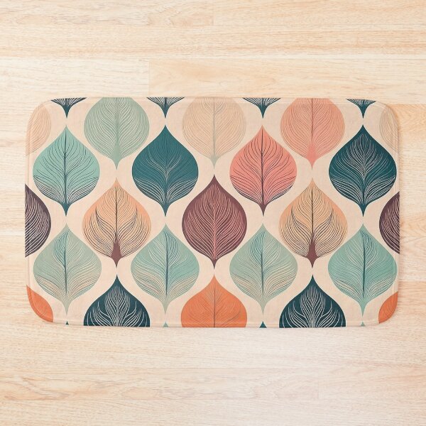 Item preview, a sleek, contemporary pattern Design with simple, geometric leaf shapes in muted colors and ample negative space. designed and sold by HEMRO.