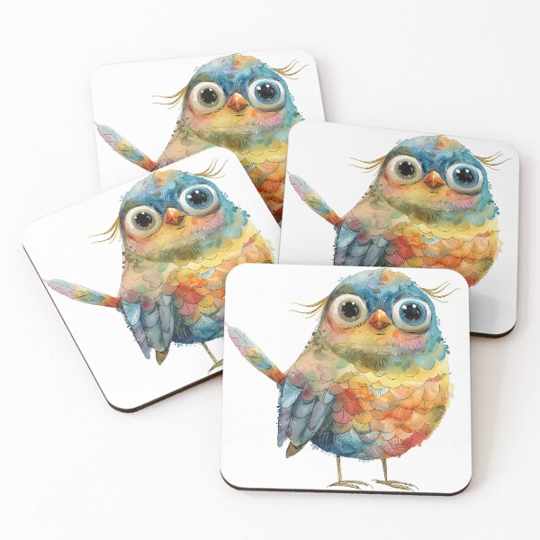 Item preview, Whimsical Colorful Bird – Playful Watercolor Art designed and sold by PawfectArtforu.
