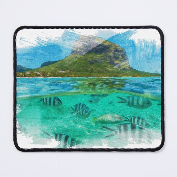 Item preview, watercolor paintings, landscape pictures Simulate a location,Mauritius, Indian Ocean designed and sold by metedigiart.