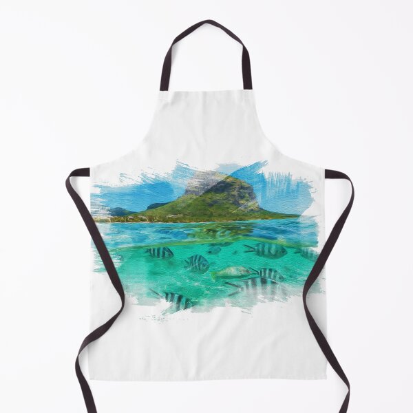 Item preview, watercolor paintings, landscape pictures Simulate a location,Mauritius, Indian Ocean designed and sold by metedigiart.