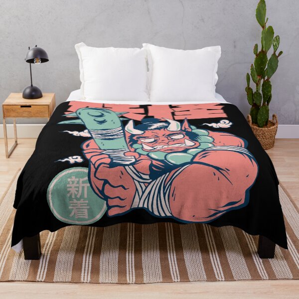 Item preview, Fierce Oni Warrior with Spiked Club - Japanese Folklore Inspired Design designed and sold by DrawHandArt.