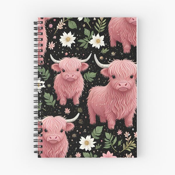 Item preview, Pink Highland cow and flowers designed and sold by Nolan6.