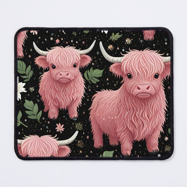 Item preview, Pink Highland cow and flowers designed and sold by Nolan6.