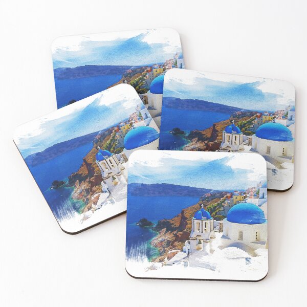 Item preview, watercolor paintings, landscape pictures Simulate a location The Greek islands, Greece designed and sold by metedigiart.