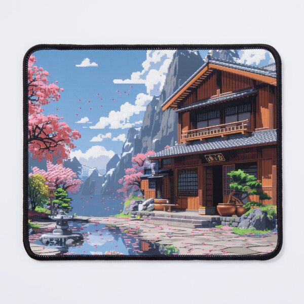 Item preview,  Charming Japanese House with Cherry Blossoms in Pixel Art designed and sold by AI Gizmo.