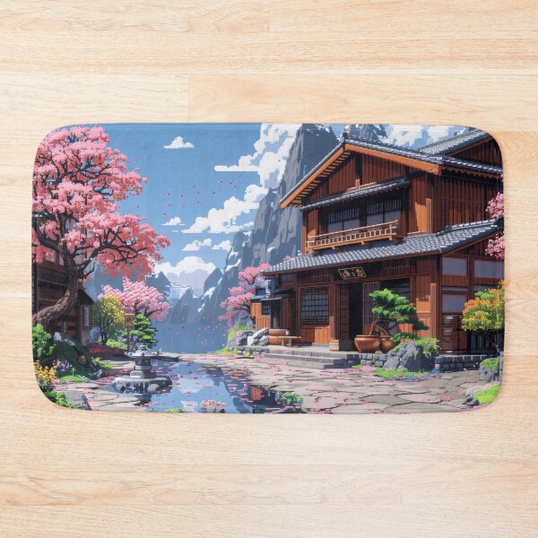 Item preview,  Charming Japanese House with Cherry Blossoms in Pixel Art designed and sold by AI Gizmo.