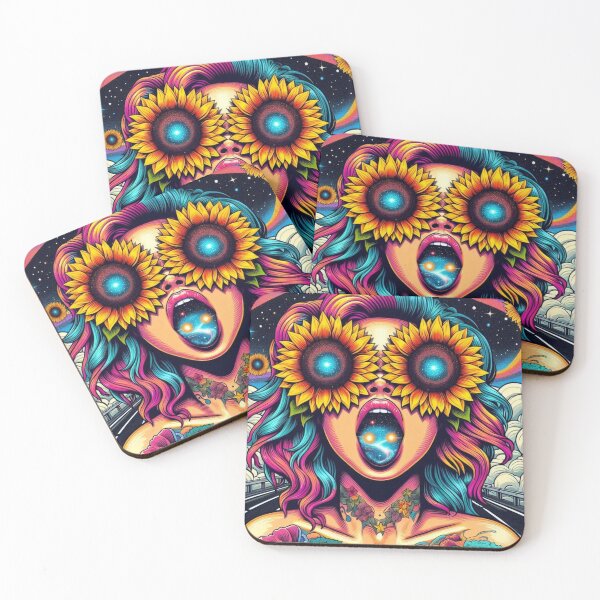 Item preview, Solar sunflower and beautiful tattooed goddess  designed and sold by glittercuts.