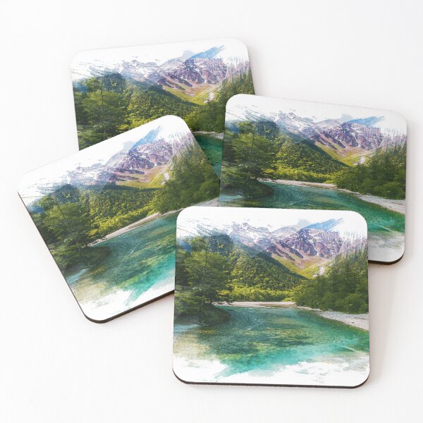 Item preview, watercolor paintings, landscape pictures Simulate a location,Japanese Alps, Japan designed and sold by metedigiart.