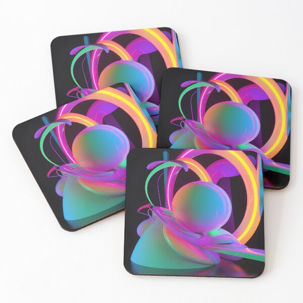 Item preview, “Neon Translucent Abstract Shapes in 3D Studio Lighting” designed and sold by Art-Vortex-fr.