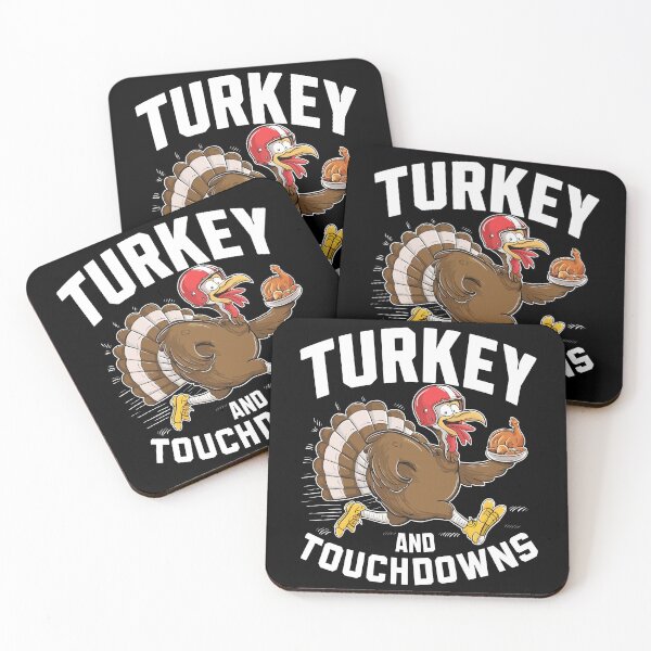 Item preview, Turkey and Touchdowns Thanksgiving Football Fun designed and sold by Quirky Shirts.