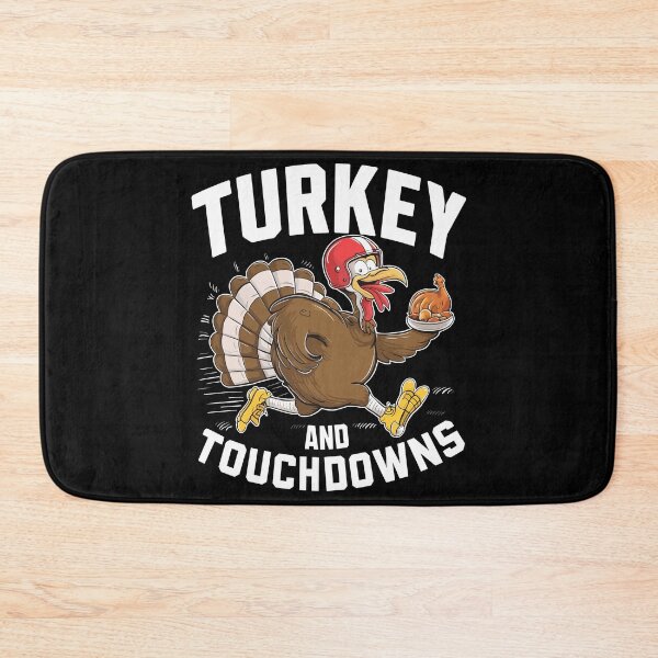 Item preview, Turkey and Touchdowns Thanksgiving Football Fun designed and sold by Quirky Shirts.