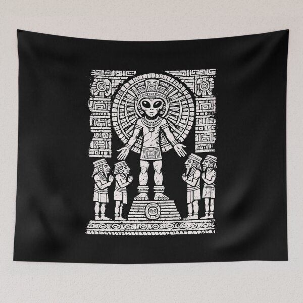 Item preview, Aztec Alien God Mesoamerican Worship Design designed and sold by Tabu Touch.