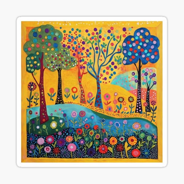 Item preview, Forêt d'art populaire floral designed and sold by Neika Shimm Designs.