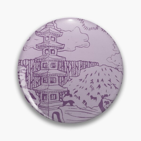 Item preview, Japanese Garden with Pagoda Linocut Print - Plum + Dust designed and sold by Irene Estelle.