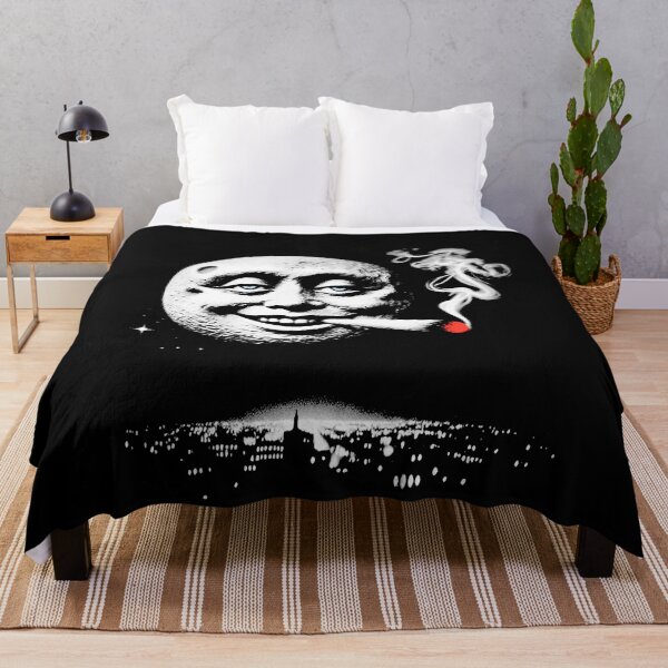 Item preview, Smiling Moon Smoking Retro Night Sky Design designed and sold by Tabu Touch.