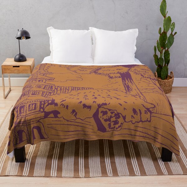 Item preview, Japanese Garden with Pagoda Linocut Print - Beet + Rust designed and sold by Irene Estelle.