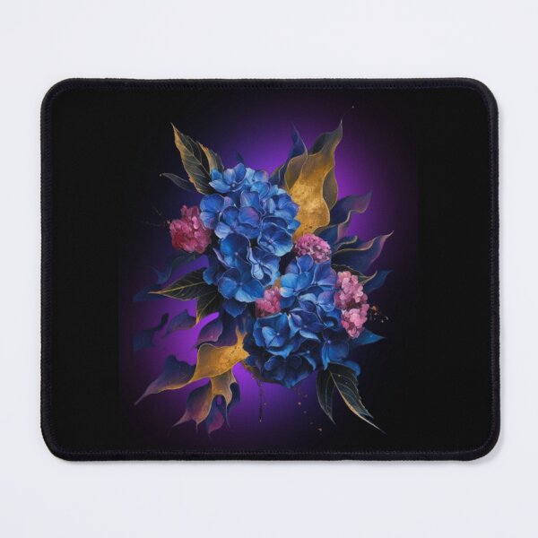 Item preview, Beautiful blue hydrangea flower on a purple background designed and sold by MargoMalej.