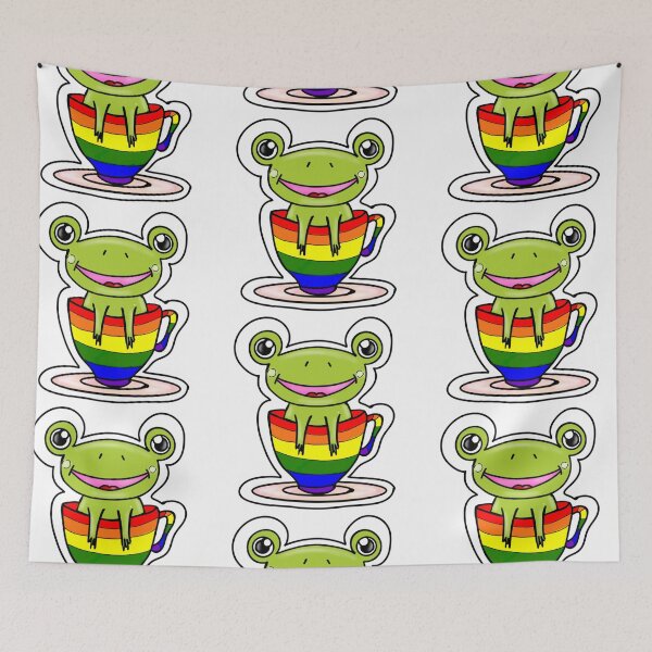 Item preview, LGBTQ+ pride frog designed and sold by EmoodleDoodle.