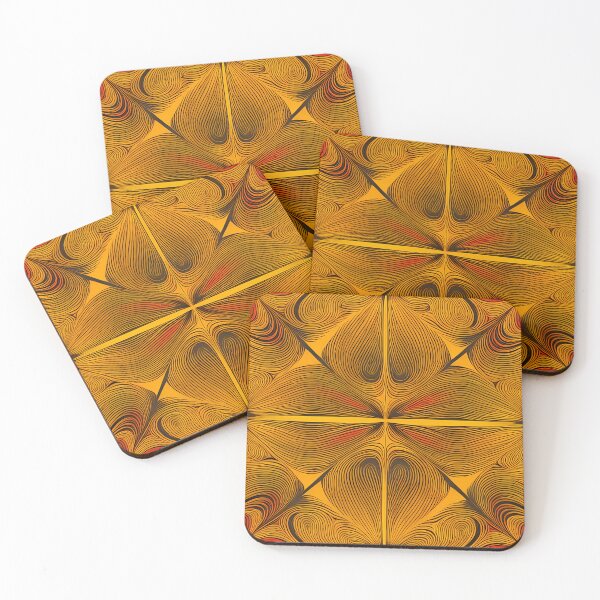 Item preview, MANDALA PATTERN 04 - Gift items and personal use / Pattern, Hearts, Square, Circle, Geometric, Symmetry, Abstract, Golden,  Spiritual, Meditation, Yoga, Yellow, Art designed and sold by LumDesignArt.