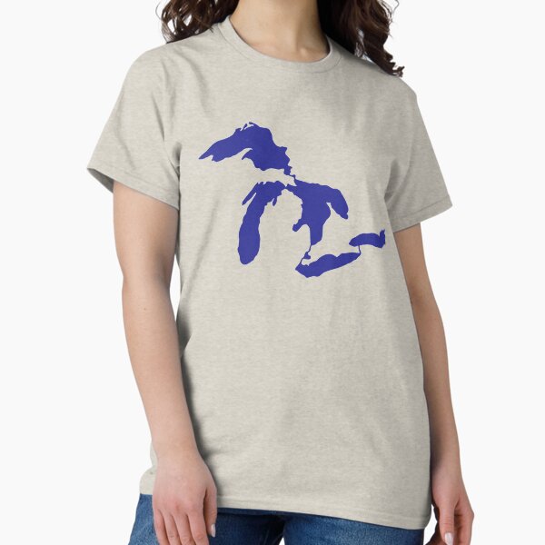 Vista previa del artículo con la obra «Contorno de los Grandes Lagos - Azul», diseñado y vendido por TaoJones42.